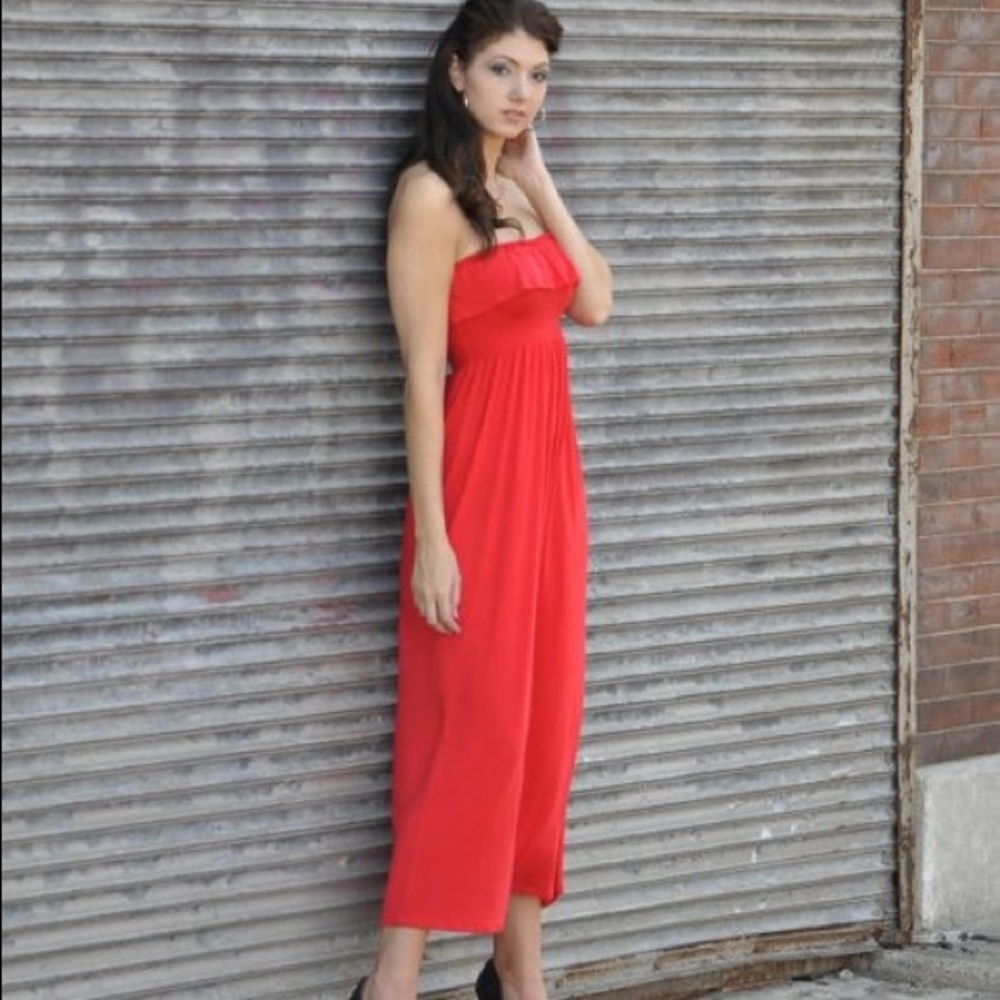 Forever 21 Red Poppy Maxi Dress